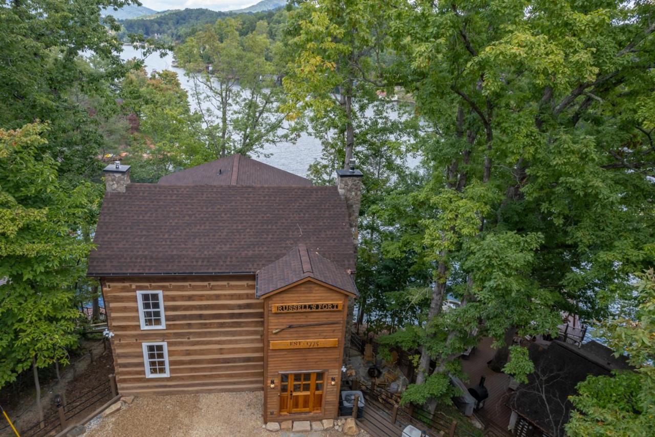 Russell'S Fort At White Oak Point: Historical Cabin On Lake Lure, Luxury, Direct Lake Access! Villa Exteriör bild
