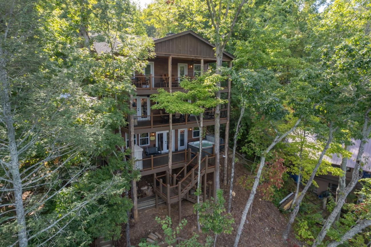 Russell'S Fort At White Oak Point: Historical Cabin On Lake Lure, Luxury, Direct Lake Access! Villa Exteriör bild